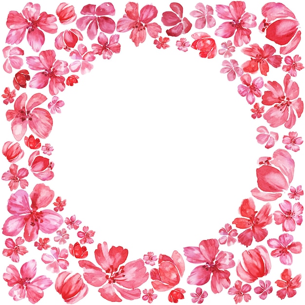 Flower frame From spring cherry blossoms