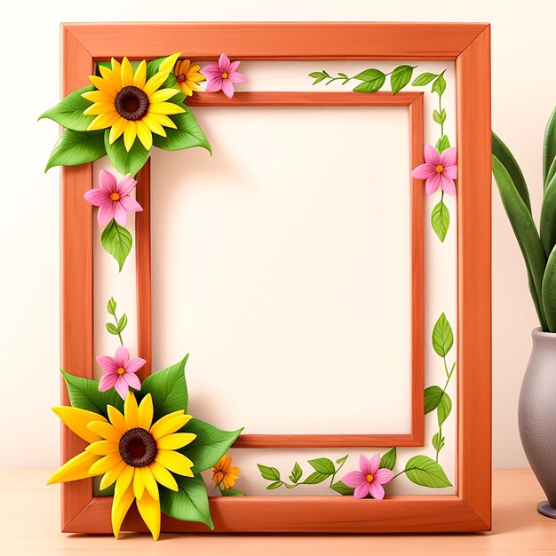 flower frame generated by AI
