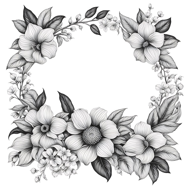 flower frame retro style vintage wallpaper frame of flower floral border