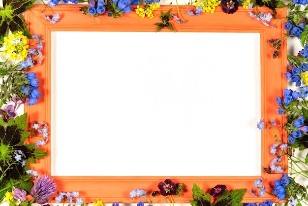 Flower frame with paper sheet