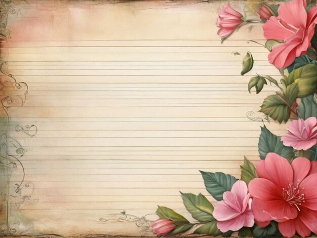 Photo a flower frame with thine line