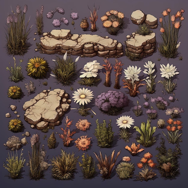 Photo flower game assets