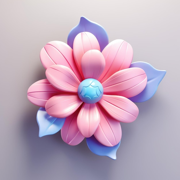 Цветок в саду 3D иконки мультяшном стиле глянцевые кнопки для веб-интерфейса дошкольное образование для детей копировать пространство изолированный фон