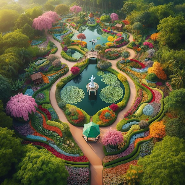 Flower garden image background generated by AI