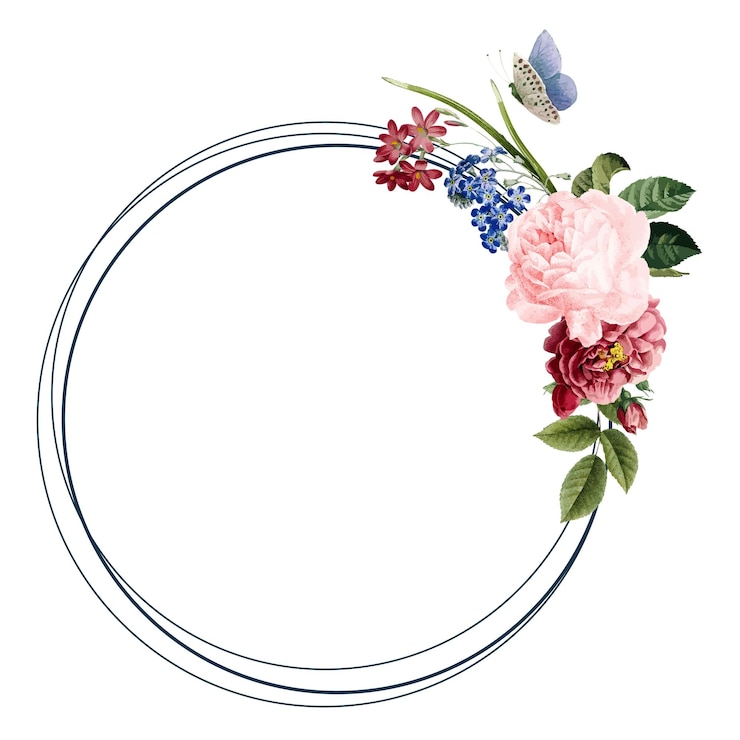 Photo flower geometric png frame transparent background