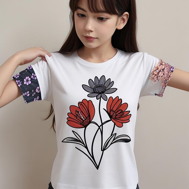 Flower Girl Shirt Generative AI