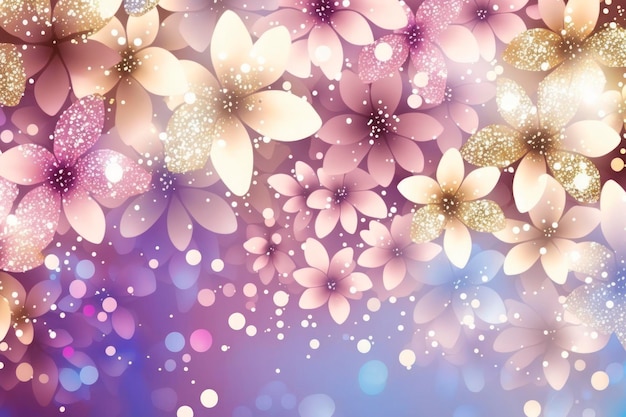 Flower glitter background