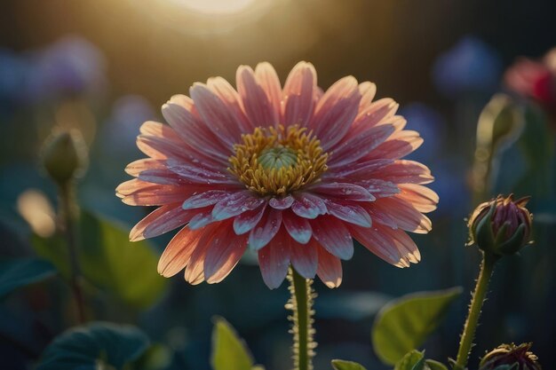 Flower glows in the morning