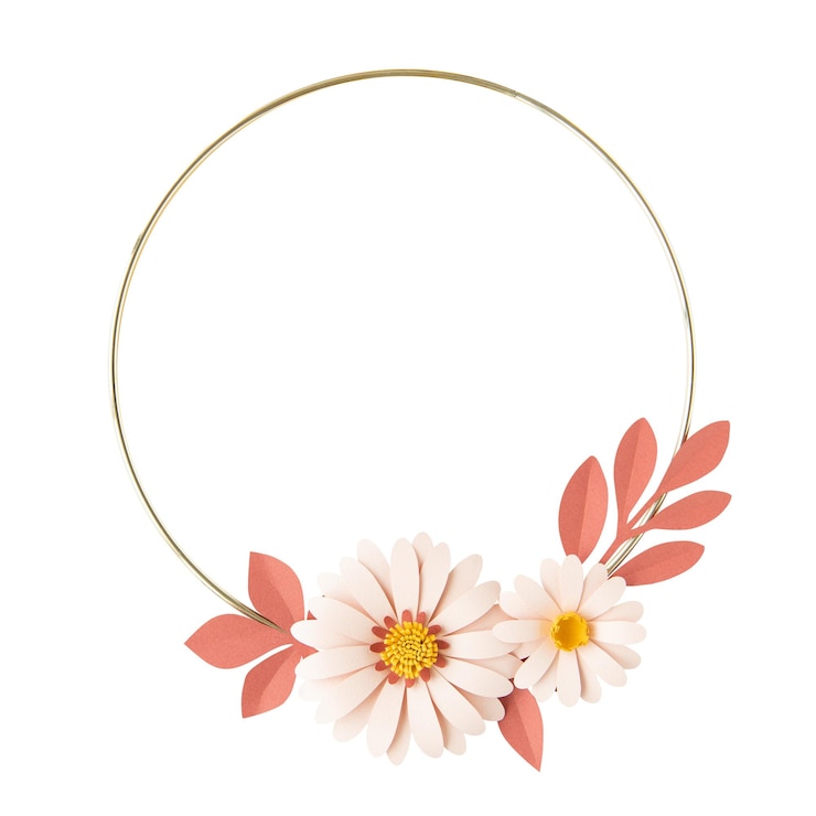 Photo flower gold frame png sticker transparent background