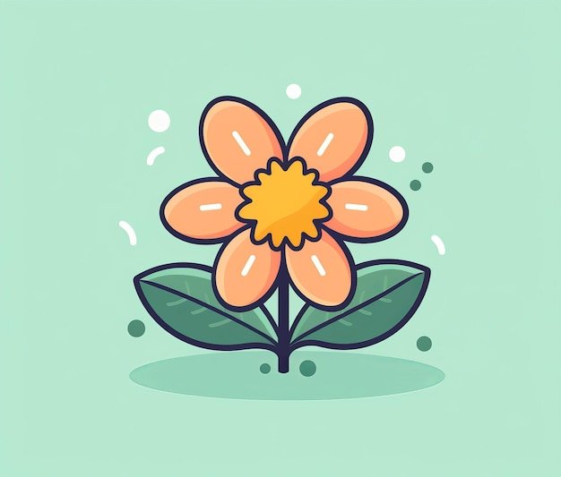 A flower on a green background