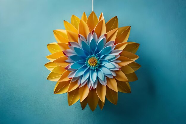 a flower hanging from a string