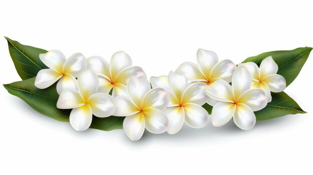 The flower and husk of the plumeria tree Hawaii Bali Indonesia Sri Lanka tropical necklaces Modern illustration