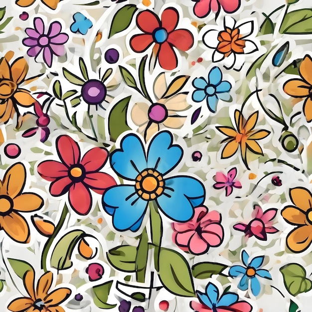 Flower Icon Cartoon Background Very Cool