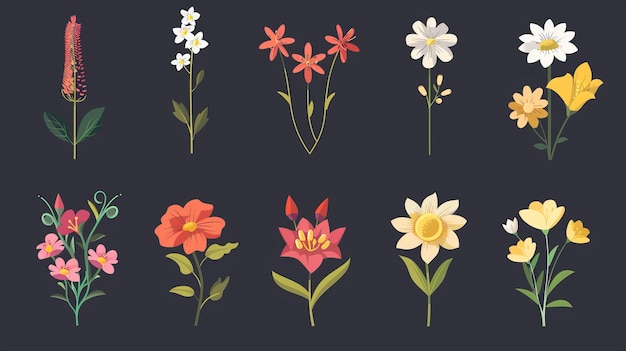 Flower icons in modern format