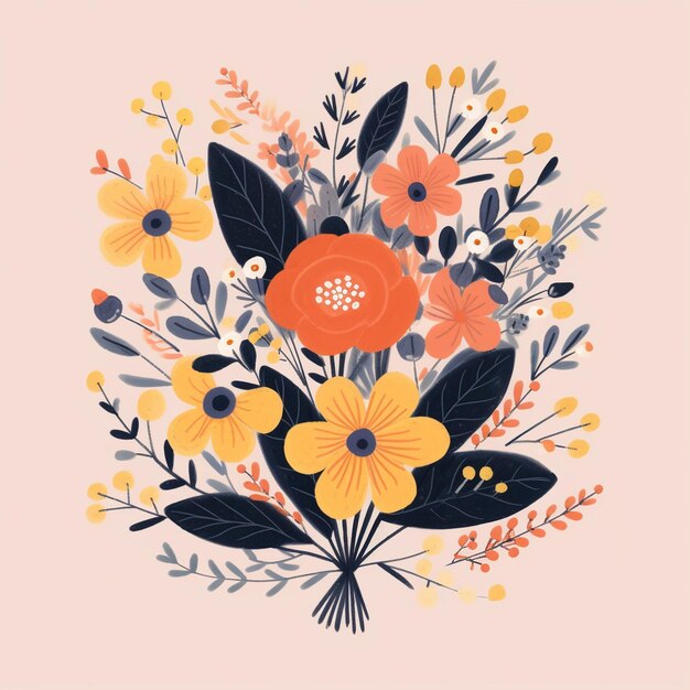 Flower illustration background wallpaper