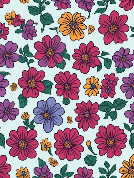 Flower illustration pattern