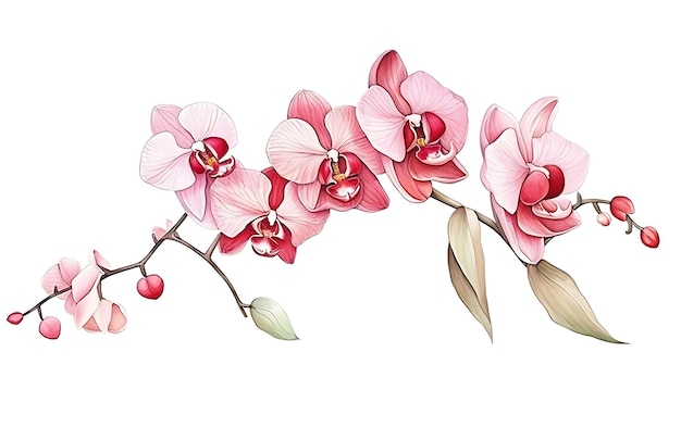 鮮やかな配色のオイルペイントブラシの花を持つ花のイラスト