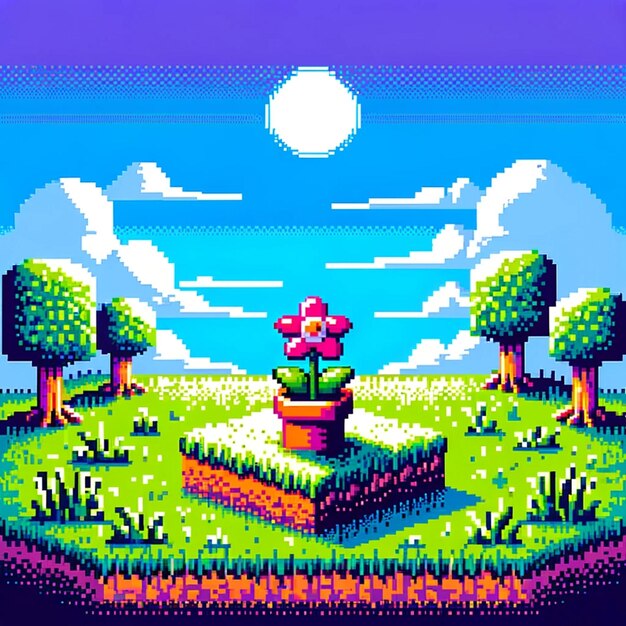 Foto immagine di fiore 8 bit