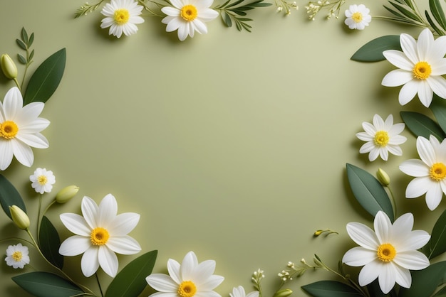 Flower image background frame with lots of beautiful copy space