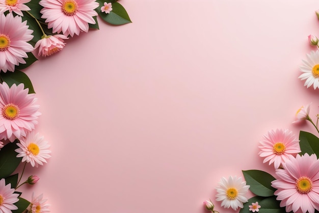 Flower image background frame with lots of beautiful copy space