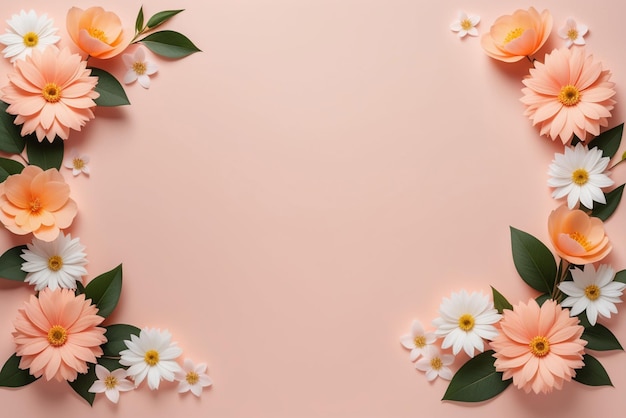 Flower image background frame with lots of beautiful copy space