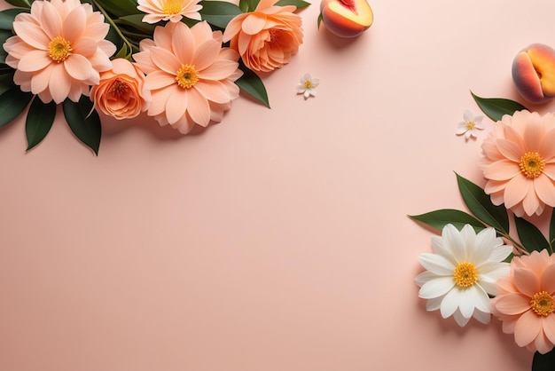 Flower image background frame with lots of beautiful copy space