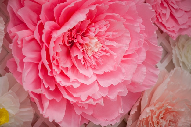 Flower is made from corrugated paper