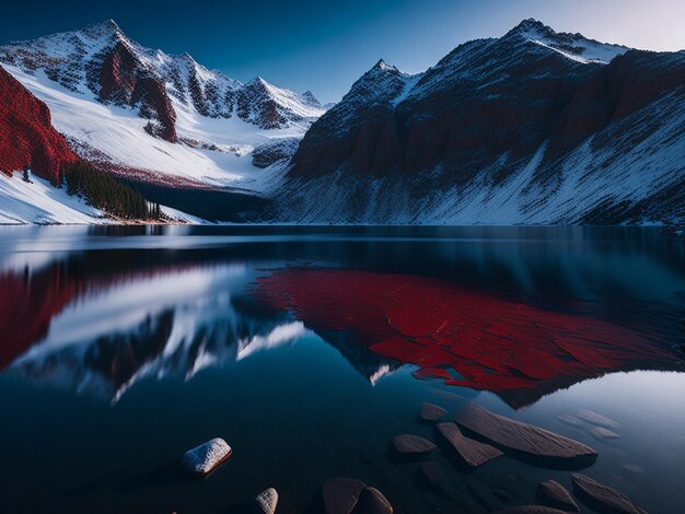 Photo flower and lake