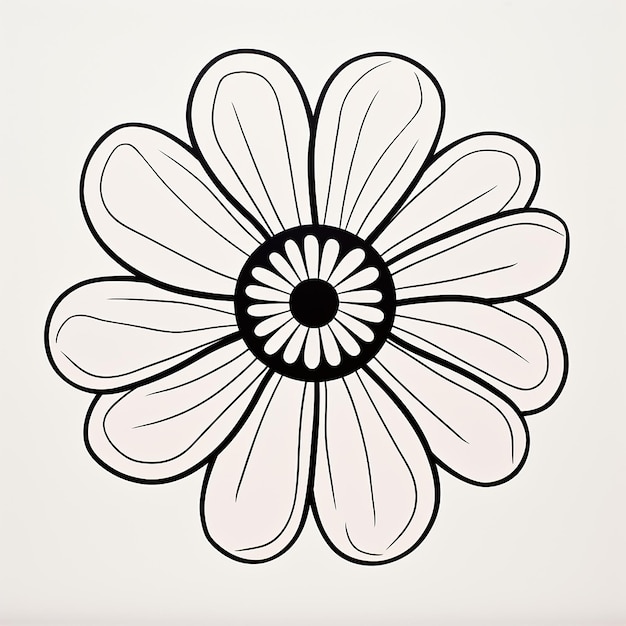 Photo flower line art coloring page