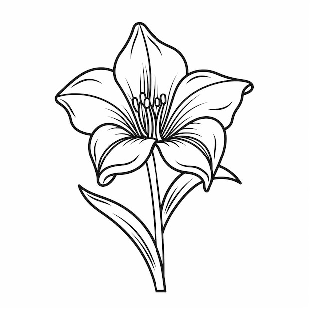 flower line art coloring page