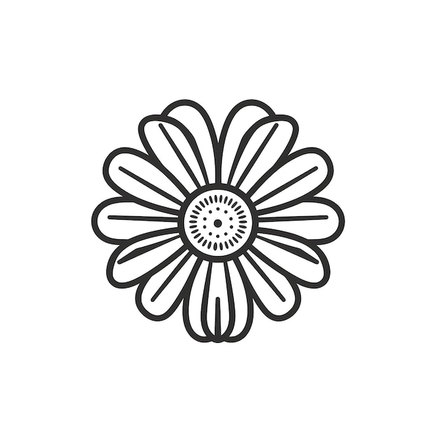 Flower Line Art Coloring Page