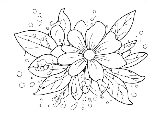 Photo flower line art