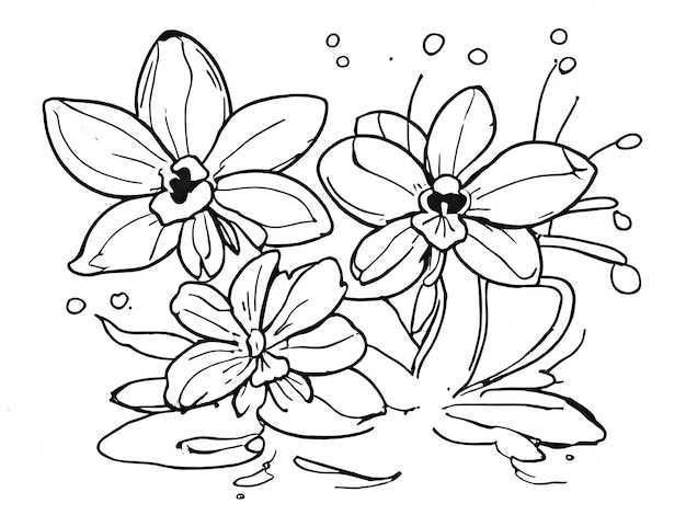 Photo flower line art