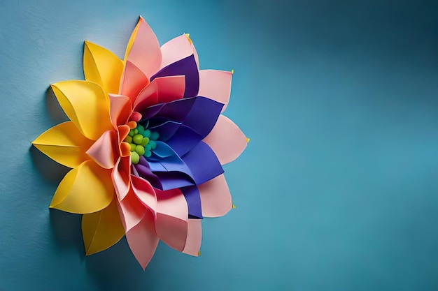 Photo a flower made out of paper