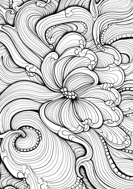 Photo flower mandala black and white coloring page