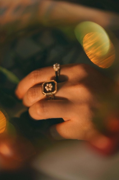 flower metal hand background people ring