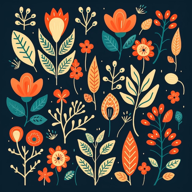 Flower pattern art illustration design
