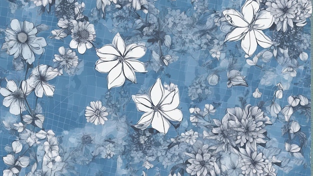 꽃 패턴 by the blue Cute Aesthetic Wallpapers Images