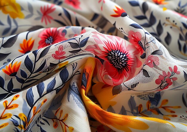 Photo a flower pattern is on a scarf that says pineapple