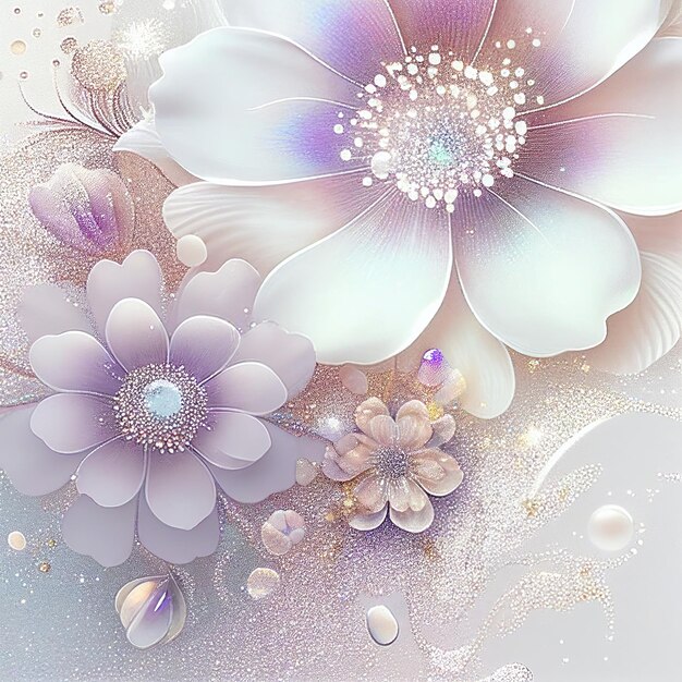 Flower pattern with tulle texture Generative AI