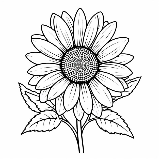 flower pencil art coloring page