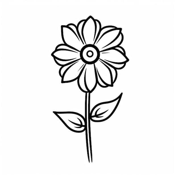 Photo flower pencil art coloring page