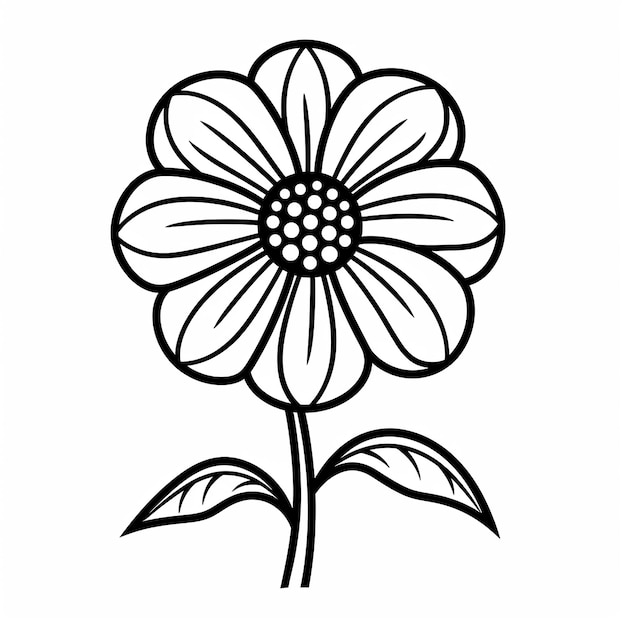 Photo flower pencil art coloring page