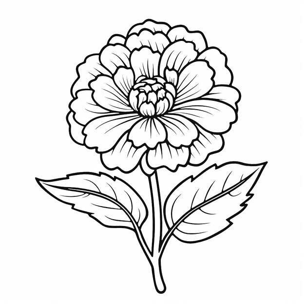 flower pencil art coloring page