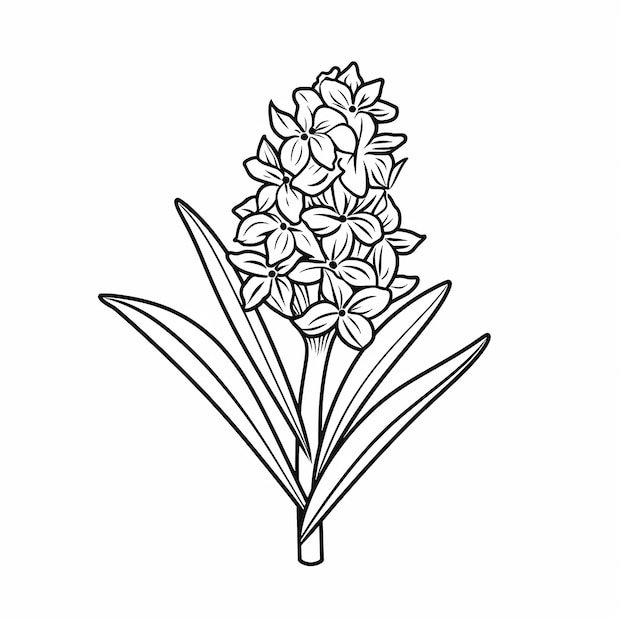 flower pencil art coloring page