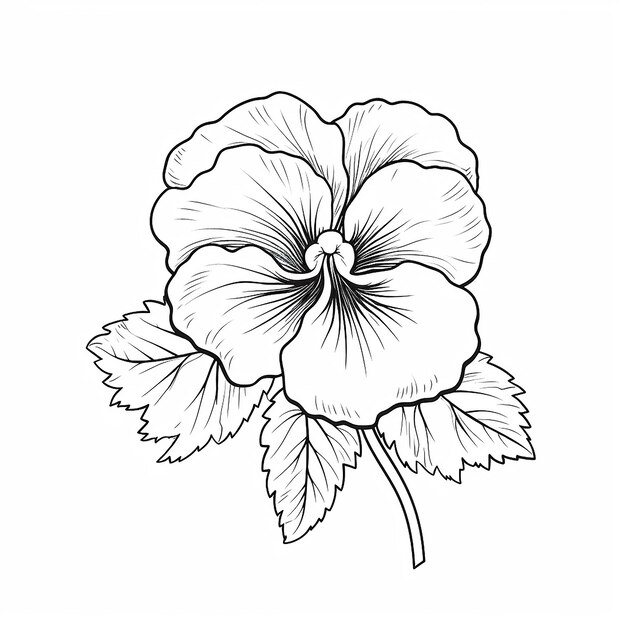 flower pencil art coloring page