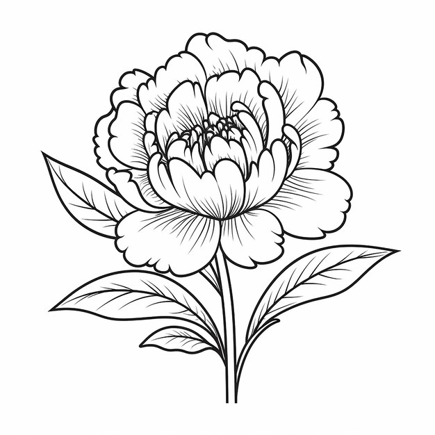 flower pencil art coloring page