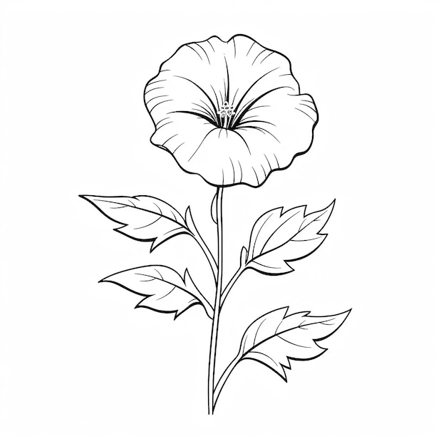 flower pencil art coloring page