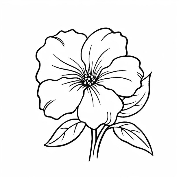 flower pencil art coloring page