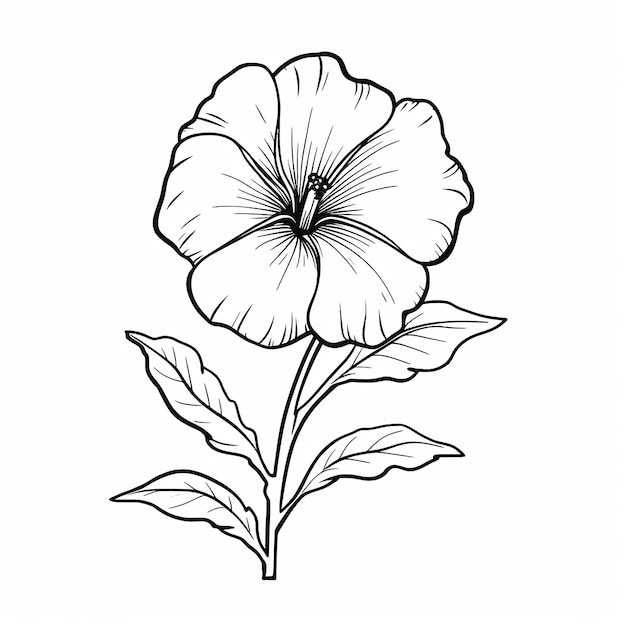 flower pencil art coloring page